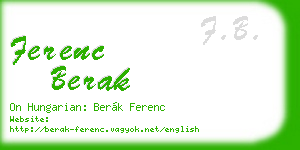 ferenc berak business card